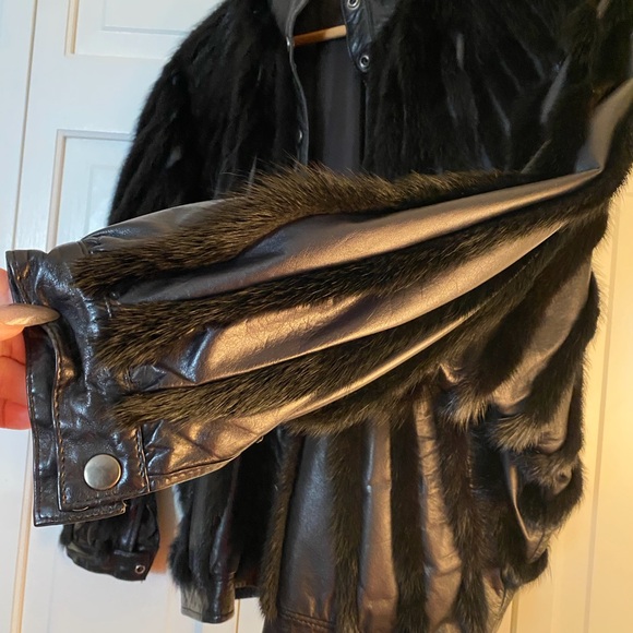 Mink and Leather Jacket - Picture 2 of 15